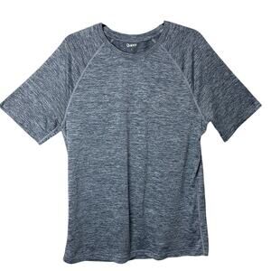 Quince Mens Flowknit Breeze Shirt Performance Workout Heathered Blue Gray  L